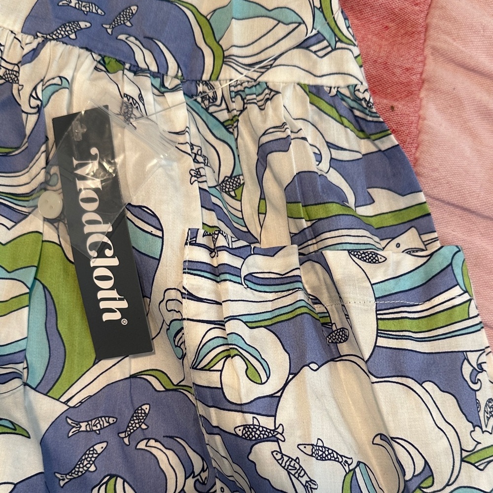 NWT Modcloth “Gathering Wildflowers” Smock Dress Surf Print Size XL - Picture 3 of 6